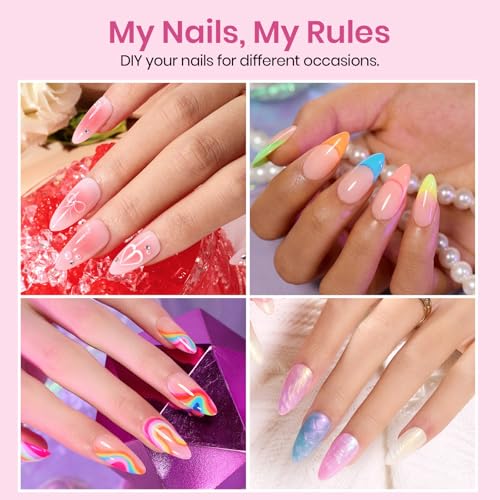 Image of Beetles Gel Nail Tips Etch-X- Almond Medium, 384pcs 12 Sizes, Pre-Etched Half Matte Full Cover Soft Gel Nail Tips, Press on False Nail Extension Acrylic Fake Nails, Easy DIY Salon Art