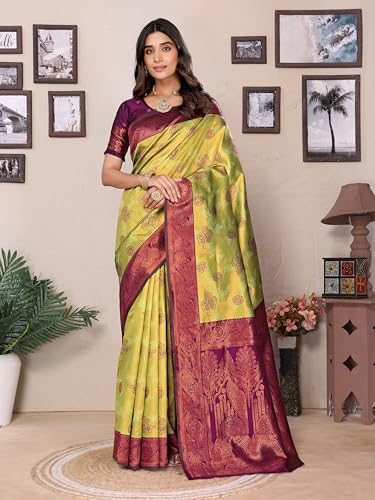 Image of Avantika Fashion Women's Kanjivaram Soft Silk Banarasi Sarees With Blouse Piece For Women