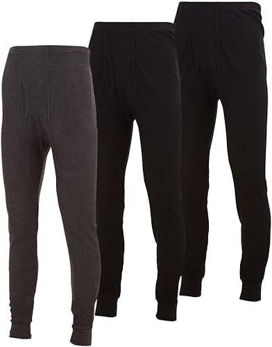 Pantalones térmicos largos para hombre, capa base térmica para camisetas y chaquetas, ropa interior térmica ligera para hombre, paquete de 3