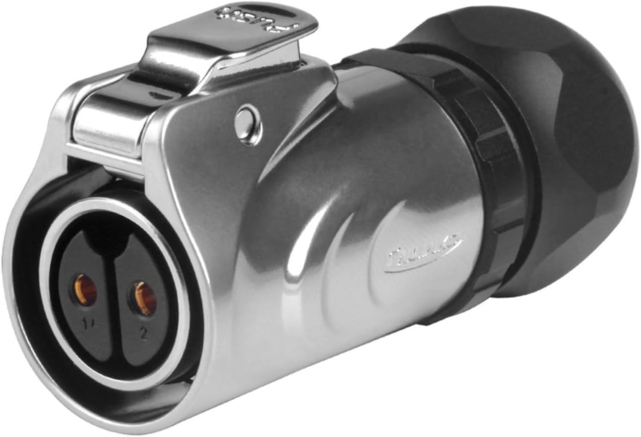 1Pcs LP20 Waterproof IP68 Screw Terminal Industrial Connector 500V AC 20A 2 Pin 3Pin Metal Shell Quality Connector(Socket C ONLY,2P)