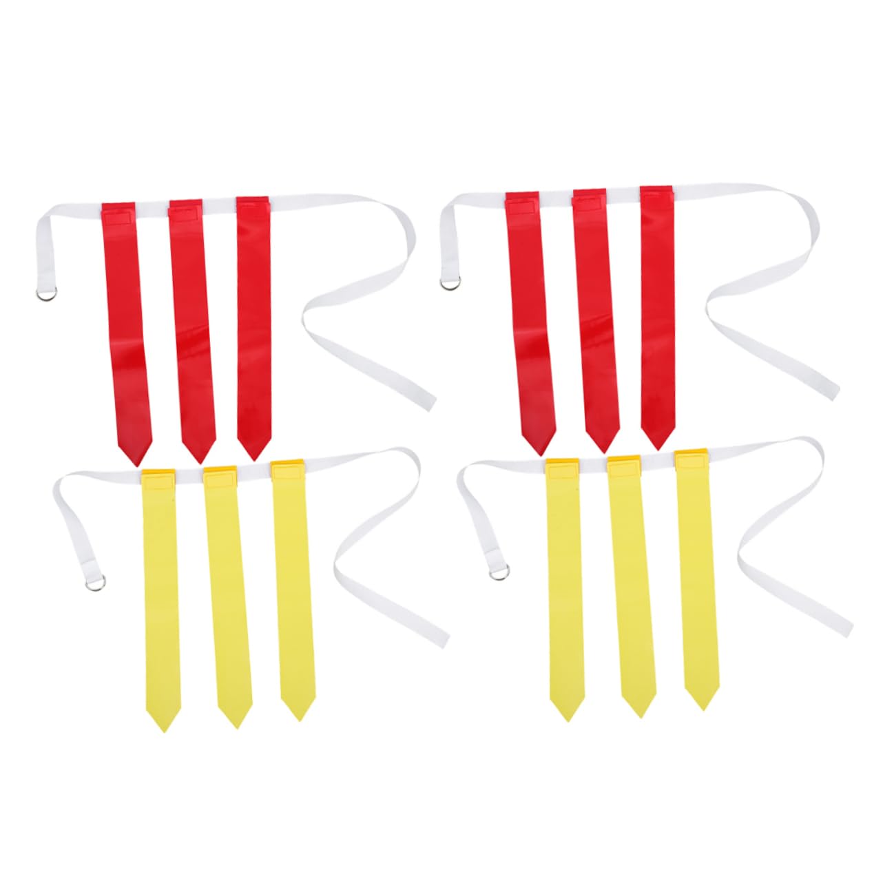 VANZACK 4pcs Football Waist Flag Belts Set Rugby Training Belt with Flags Youth Flag Football Belts Pp Pvc Material Red Yellow Flags
