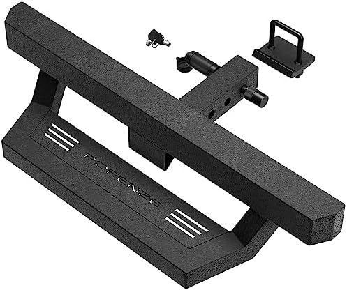 LONGSUN Hitch Step Fits for 2" Hitch Receiver Textured Black Tow Hitch Step Strong Steel Construction Bumper Protector with Pin Lock 350lbs Maximum Load