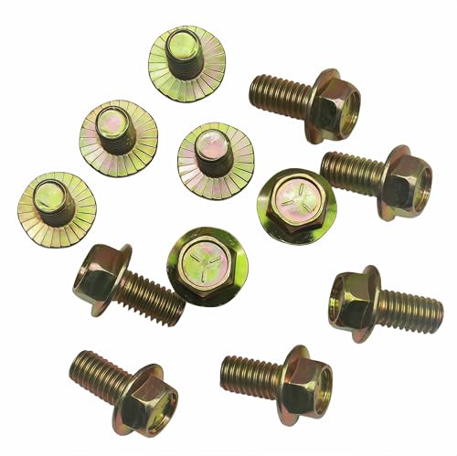 Image of 3 /8 inch x 3 /4 inch Flanged Hex Toothed Bolt by Color Zinc Plated, Alloy Steel,Grade 5.(12pcs Pack) by Metalsuberg