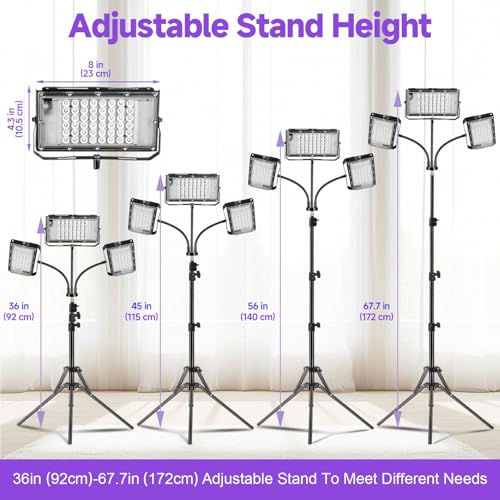Lampe de bronzage 144 LEDs à trois têtes avec support réglable noir - 6