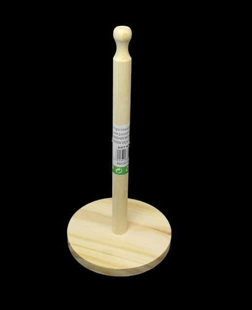 SDMAX Wooden Kitchen Paper Towel Tissue Roll Holder Pole Rack Stand Dispenser