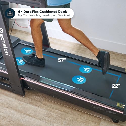 Image of Echelon Stride 50-RCX Treadmill | LED Display, 3.0 Peak HP Quiet Motor, 12.5 MPH Max Speed, 15% Incline, Cushioned Deck, Bluetooth, USB & Wireless Charging for Home Gym Fitness