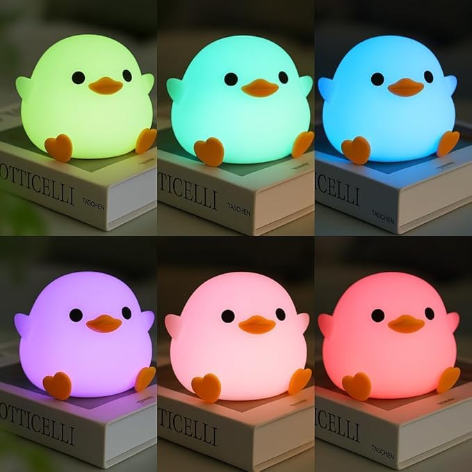 Image of Touch Lamp LED Night Lights Touch Sensor, USB Rechargeable, 7-Color Changing Lamp for Kids' Room & Baby Gift (Duck LAMP)