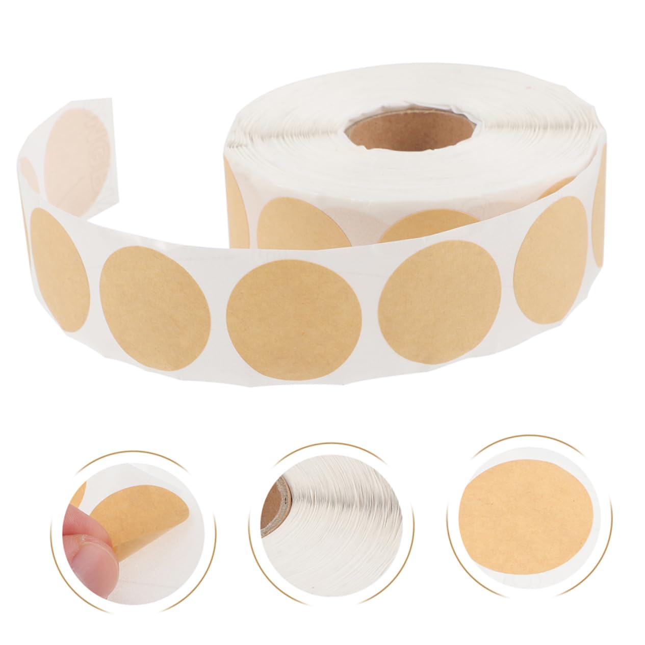 Mipcase Etichette Adesive Rotonde Kraft Marrone 3 Pezzi, per Riparare Bersagli di Carta, Scrivibili e Riutilizzabili, Facili da Usare