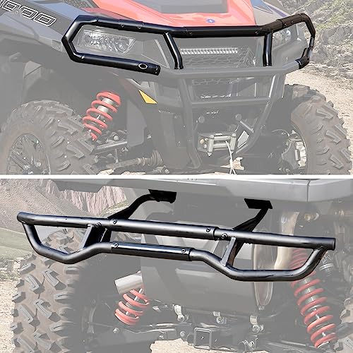 A & UTV PRO Front & Rear Bumper for Polaris General 1000 2016-2024/4 1000 2017-2024/General XP 2020-2024, Front Rear Bumper Set Brush Guard Protector Accessories, Replace OEM#2881525 OEM#2884345, 2pcs