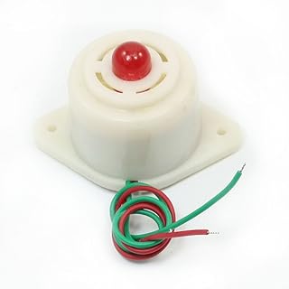 Aexit DC 12V Security & Surveillance 2 Wire Industrial Red LED Flashing Alarm Buzzer Horns & Sirens 100dB BJ-3