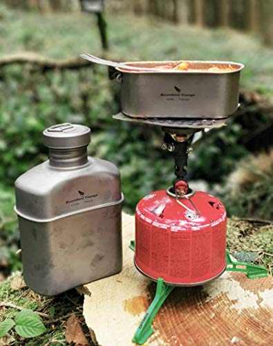 Boundless Voyage Titanium Military Canteen Outdoor Camping Hiking Water Bottle Mess Kit (Ti15158A (No Cups)) #TOP6