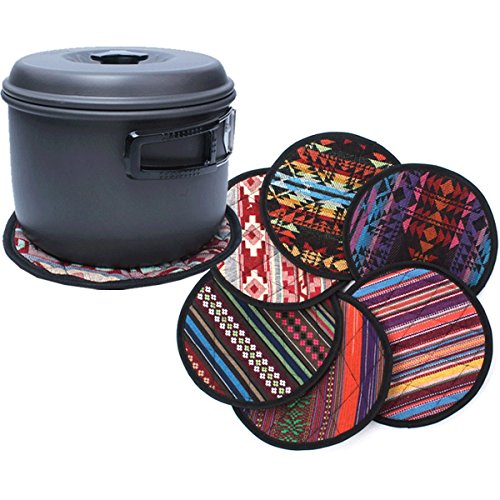 Popowbe 100% Coton sergé Chiffon Multi-Usages Hot Coussinets Résistant à la Chaleur antidérapant Isolation Durable Lot DE 10, Rouge