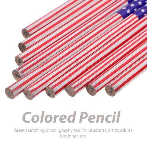 Lápices de madera patrióticos con bandera USA x60 miniatura 2