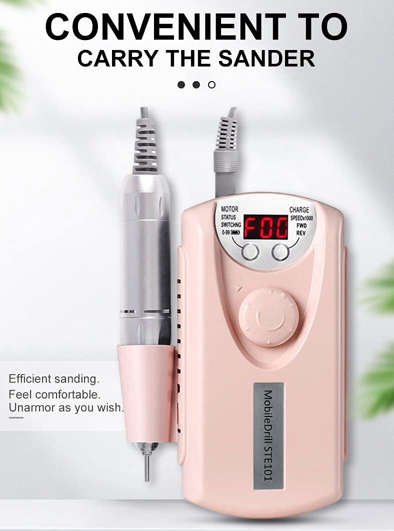 Machine De Perçage À Ongles 30000RPM Rechargeable Des Ongles De Gel De Gel De Gel Rechargeable Appareil À Ongles D'appareil À Ongles Électriques Pour Salon Ou Utilisation De La Maison ( Color : Pink )
