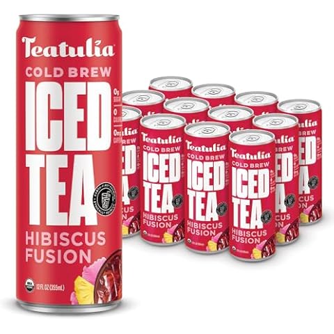 Teatulia Hibiscus Fusion Organic Iced Tea Cans Cover