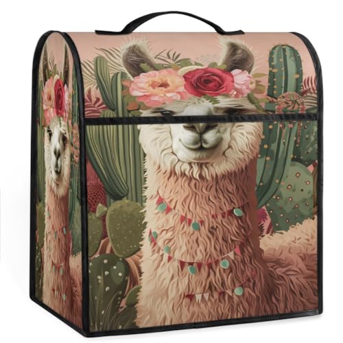 Coffee Maker Cover Cute Animal Alpaca Kitchen Appliance Covers Small Appliance Covers Blender Cover Juicer Cover Dust Covers for Kitchen Appliances with Top Handle and Pockets,Washable,B892