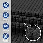 KEKUOU Stretch Single Sofa Slipcover 1 Piece Couch Sofa Cover (32"-55") Furniture Protector 1 Seater Sofa with Elastic Bottom for Kids,Pet.Jacquard Small Checked Pattern Fabric(Small,Black) - Image 2