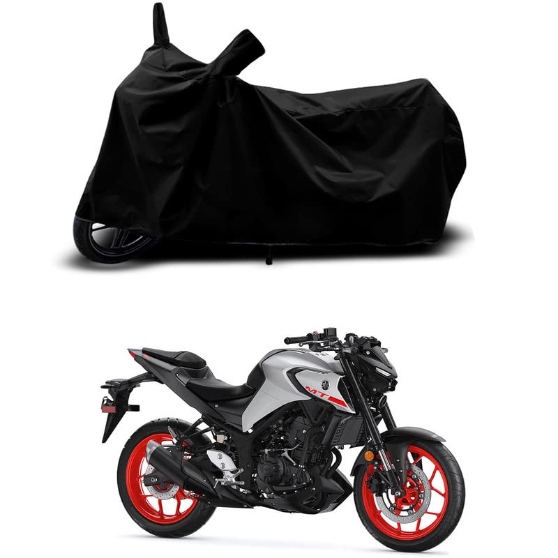 Image of 100% Scratchproof /UV-Rays /Heat Protection /Birds Dropping /Water Resistant /Dust Proof /Waterproof /Full Bike Scooty Two Wheeler Body Cover Compatible for MT-03 All Varients[Black]