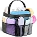Attmu Mesh Caddy, Quick Dry Shower Tote Bag Oxford Hanging Toiletry and Bath Organizer with 8 Storage Compartments for Shampoo, Conditioner, Soap and Other Bathroom Accessories, Black