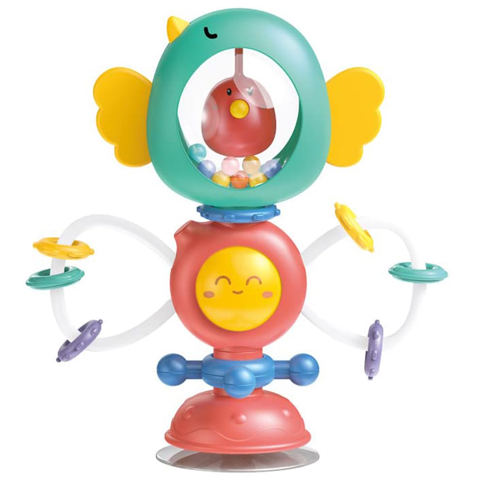 Tuko Baby Toys High Chair Toys Suction Cup Rattle Toys, Babies Toy for Sensory Play,Medium