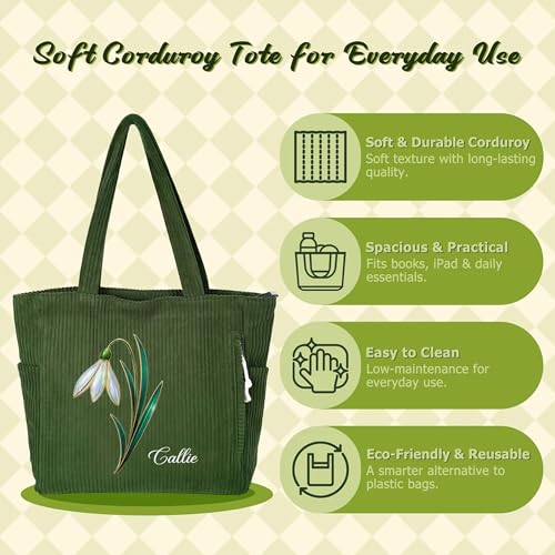 Bolso Tote de pana personalizado para mujer miniatura 4