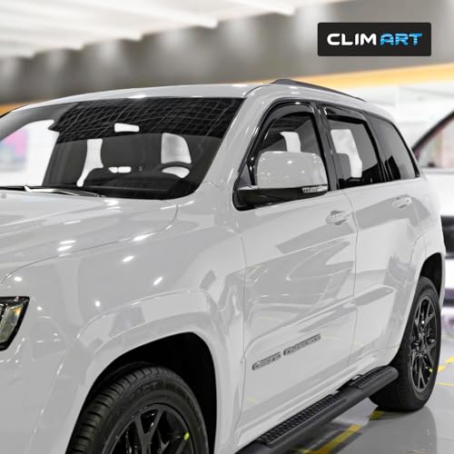 Image of CLIM ART in-Channel Incredibly Durable Rain Guards for Jeep Grand Cherokee 2011-2021, Original Window Deflectors, Vent Deflector, Vent Window Visors, Dark Smoke Car Accessories, 4 pcs - 611032LPf