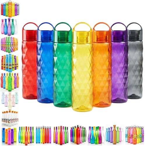 Image of RED WIND Unbreakable 1 Litre Loop Cap Water Bottles | Pack of 3 | Multicolor | Leakproof Screw Cap | BPA-Free | Bottles for Fridge, Gym, Home, Office, School and Travel