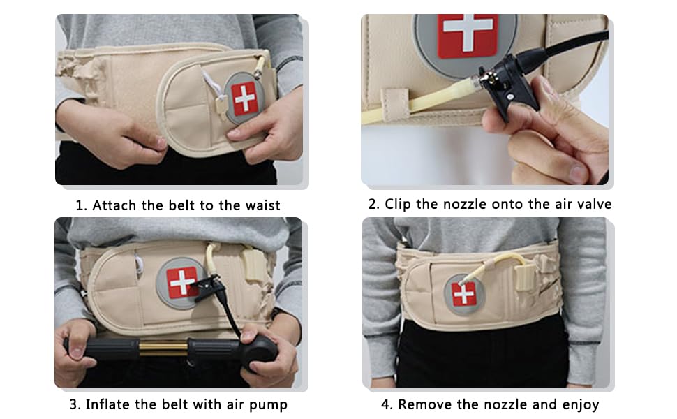 GytgfbDF Aufblasbarer Lendengürtel - Rückenstütze Gegen Schmerzen - Für 29-49 Zoll Taillenumfang