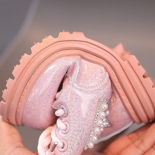 Girls Winter Glitter Ankle Boots Zipper Round Toe Chelsea Platform Elastic Short Booties Kids Comfortable Slip on Lug Sole Chelsea Booties for Toddler Little Kid Big Kids4