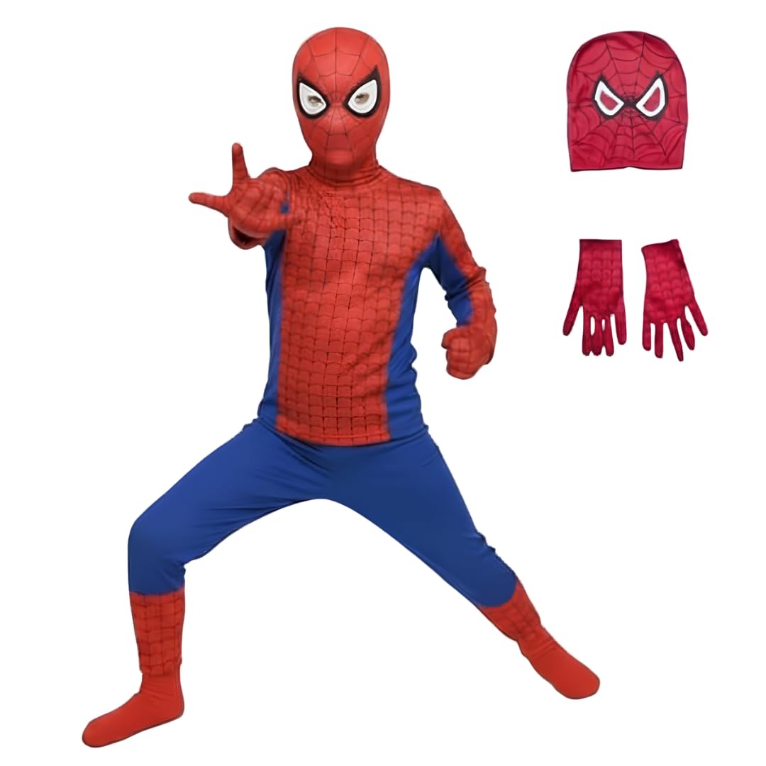 ITSMYCOSTUME Superhero Costume for Kids Boys & Girls | 4-Piece Fancy Dress Set with Mask & Gloves | Polyester | Birthday & Halloween Wear | Age 2-8 Years-image-34
