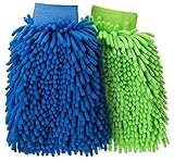 Mr.Ho 2 Pack Super Absorbent Premium Chenille Microfiber Wash Mitt,Double-Sided,Scratch- Free,Lint-Free (GB)