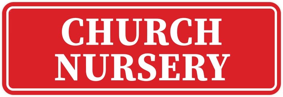 Standard Church Nursery Sign (Red) - Large