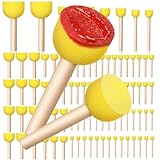 90 Pcs Round Sponge Foam Brush Set, 4 Sizes Paint sponges Paint Brush for Painting Stencil Craft Sponge Paints...