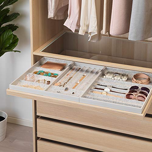 Plateau coulissant avec insert KOMPLEMENT en chêne teinté blanc durable