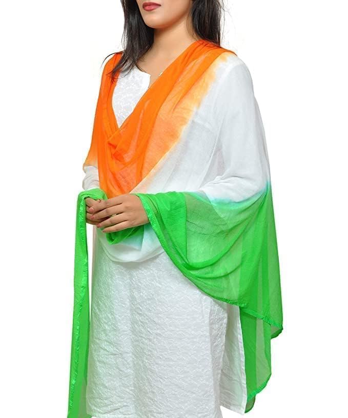 kosweem Tricolor Dupatta, Elegant Ethnic Dupatta for Girls and Women for National Fesivals-picture-21