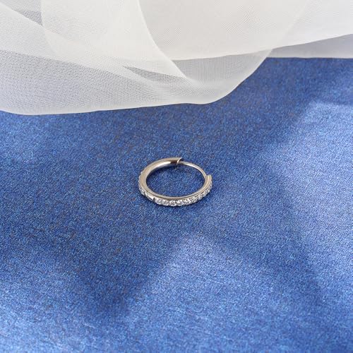 LOMISS PIERCING ARGOLA TITÂNIO PVD ZIRCÔNIA CRAVEJADA (DOURADO, 0.8X10)