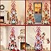 MARTINE MALL 6FT Pre-Lit Pre-Decorated Pop Up Christmas Tree with 200 Lights & Remote, Artificial Collapsible Foldable Christmas Tree with Poinsettia Ribbon Bow for Home Indoor Outdoor Party