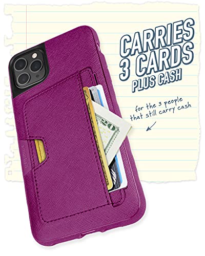 Image of Smartish iPhone 11 Pro Max Wallet Case - Wallet Slayer Vol. 2 [Slim Protective Kickstand] Credit Card Holder (Silk) - Purple Reign