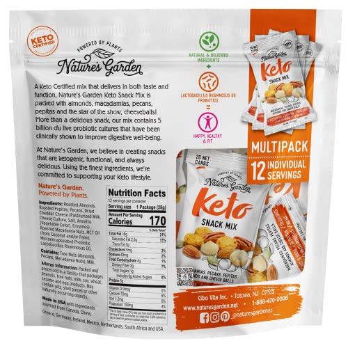 Nature’s Garden Keto Snack Mix Probiotic Cheese Balls, Crunchy Keto