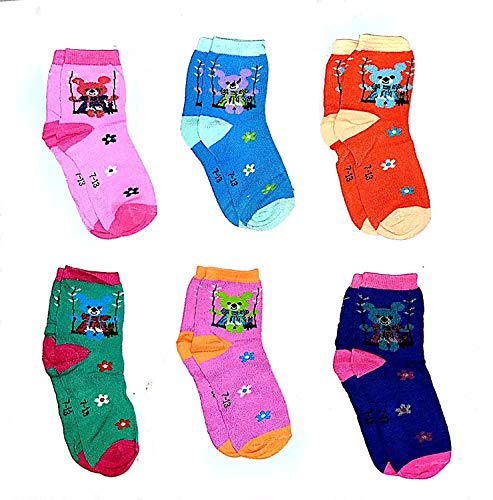 Image of MAGIC Prime Unisex Cotton Printed Socks For Kids (Pack Of 6)