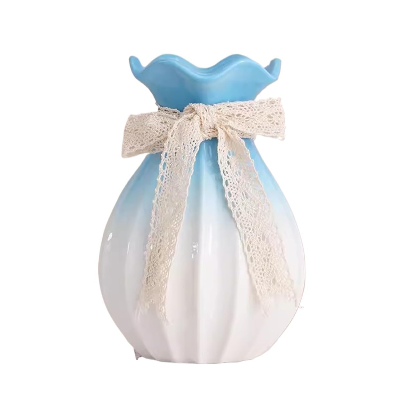 Bzgpmfud Bule Vase Desktop Flower Simple And Modern Gradient Ceramic Decoration Dry Flowers Water Raised Living Room Arrangement Ornaments(Bule)