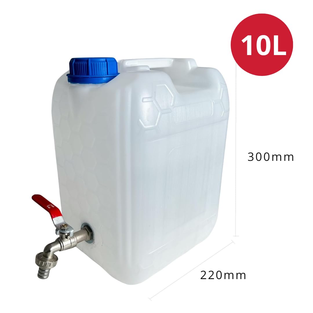 Tanica per acqua con rubinetto, tanica per acqua potabile con rubinetto da 1/2", filettatura zincata, serbatoio dell'acqua senza BPA, serbatoio dell'acqua con tappo a vite, perfetto