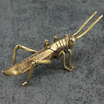 銅製　蟋蟀　バッタ 　在 銘 Amazon.co.jp: 56g バッタ ばった 飛蝗 昆虫 動物 茶道具 置物 置き物