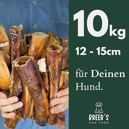 BREERs Getrocknete Rinderkopfhaut für Hunde 15cm, 10kg Belohnung-Snack Getreidefrei, Deutsche Herstellung, Leckerli Kauartikel Große Hunde