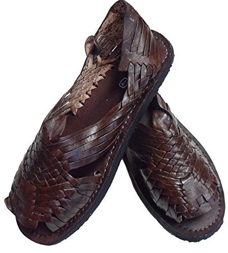 Genuine Leather Dark Brown Men Huarache Pachuco. Mexican Sandals.