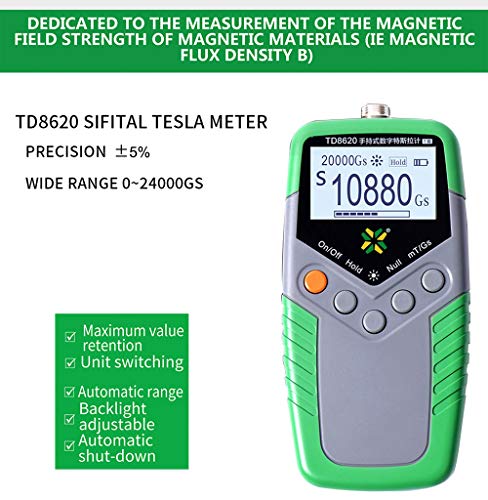 Medidor Digital de Gauss y Tesla TD8620 miniatura 2