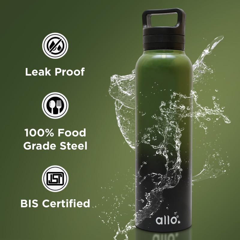 Image of Allo Steel Water Bottles Stainless Steel Water Bottle For Adults, Kids Water Bottles For School, Office, Sports, Gym