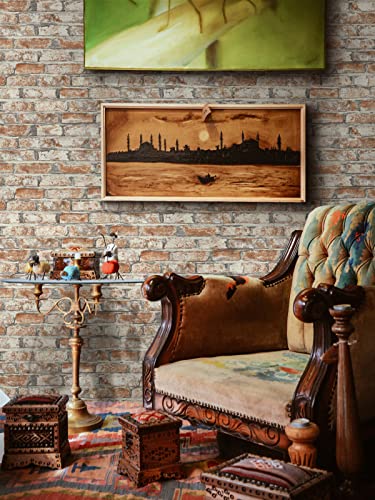 Brick Wallpaper Peel And Stick Wallpaper Brick Contact Paper For Walls Red 3D Brick Wallpaper Kitchen Wallpaper Faux Brick Self-Adhesive Removable Wallpaper For Bedroom Accent Wall Décor 17.3“×393” #TOP1