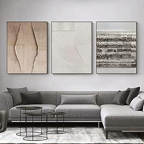 Art mural abstrait pour transformer un mur vide lot 3 toiles minimalistes texture 50x70