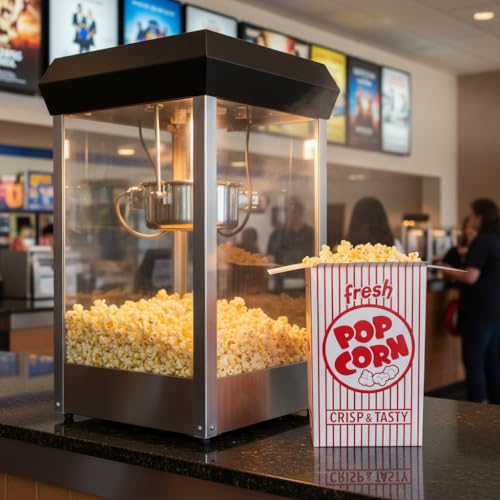 Image of Snappy Red & White Striped Popcorn Boxes - 1.8 oz, 25 Count (5.625 inch x 2 inch x 8.5 inch)